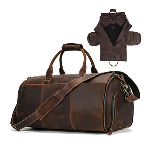 กระเป๋าเดินทางสำหรับผู้ชายกระเป๋าหนังผ้าใบแบบดั้งเดิม, กระเป๋าเดินทางแบบถือกระเป๋าเดินทางสำหรับใส่วันหยุดสุดสัปดาห์ - Product Image 3