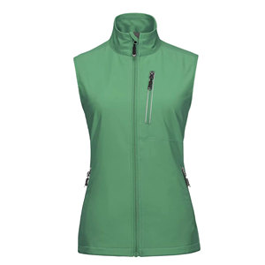 Gilet softshell OEM pour femme, léger, col montant, style urbain, coupe-vent, sans manches, avec logo frontal, gilet softshell - Product Image 1