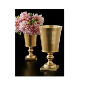 Jarrones pequeños de estilo floral de Metal para decoración del hogar, regalo, flor de hierro costera, jarrón de mesa moderno, decorativo de aluminio - Product Image 1