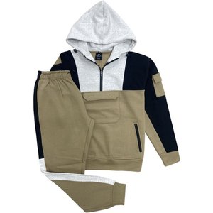 Sudadera de 2 piezas para hombre Quarter Zip Hoodie con pantalones de chándal Heavy Fleece Material Fleece - Product Image 1