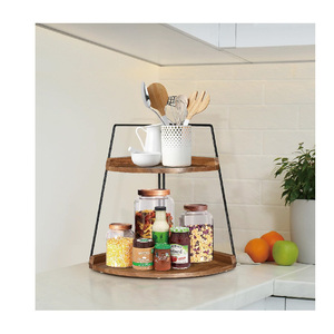 Mỹ phẩm phòng tắm kệ lưu trữ giá tổ chức hai lớp gỗ tủ bếp góc lưu trữ Kệ - Product Image 3