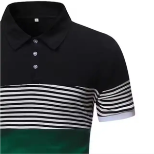 Nueva Camiseta Polo Básica de Manga Corta para Hombre, Camiseta de Bloques de Color a Rayas - Product Image 4