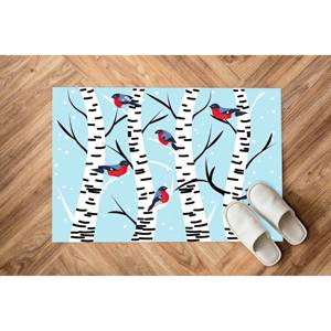 Tapis imprimé avec des oiseaux sur une branche : Noël, Chambre d'enfant, Animal, Salle de bain, 3D, Extérieur, Cadeau, Couloir, Tapis moelleux avec poils - Product Image 5
