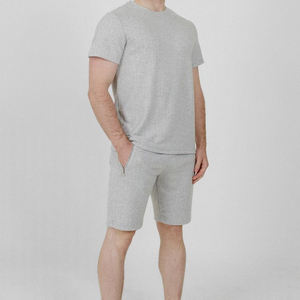 Conjuntos de pantalones cortos informales de verano personalizados para hombre, camiseta de manga corta + Pantalones cortos, conjunto de chándal sólido para hombre, ropa de marca para hombre, conjuntos de 2 piezas - Product Image 1