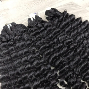 Extensions de cheveux humains noirs 100% vierges vietnamiens, qualité supérieure, double trame, bouclés à l'eau - Product Image 2