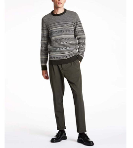Haute qualité tricoté solide col en v à manches longues pulls pour hommes respirant coton laine Sports d'hiver doublure en laine taille personnalisée - Product Image 2