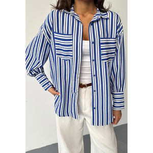 Blusa a Rayas Azul Marino para Mujer - Product Image 2