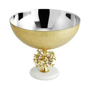 Eco-Friendly Elegant Dinnerware <b>Serving</b> Fruit <b>Bowl</b> Antique Brass Pattern Metal Polished Sustainable Wood <b>Glass</b> Steel Dates - Product Image 2