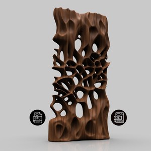 KALATRI - Decoración de Pared de Madera Hecha a Mano, Estilo Art Déco Moderno, Arte de Pared de Madera con Base de Soporte de Metal para Sala de Estar - Product Image 1