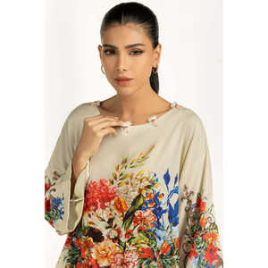 Conjunto Coordinado Estampado de Viscosa con Textura Bohemia IPST-55308, Mangas Tres Cuartos, Tela Crepé para Primavera/Verano - Product Image 4