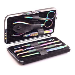 Herramientas de belleza de acero inoxidable, juego de herramientas multifuncionales para uñas con puntas puntiagudas curvas para extensión de pestañas postizas y cuidado de cejas - Product Image 1