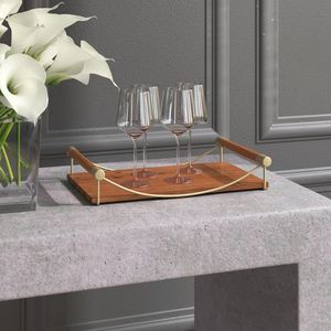 Hand Crafted Solid Rectangle Teak Wood <b>Breakfast</b> Serving <b>Tray</b> for Hotel Restaurant Home With Best Quality Wholesaler - Product Image 5