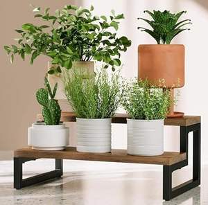 Rectangle 2 niveaux en bois poli plateau de service Cupcake présentoir écologique artisanat moderne couleur personnalisée décor de fête - Product Image 4