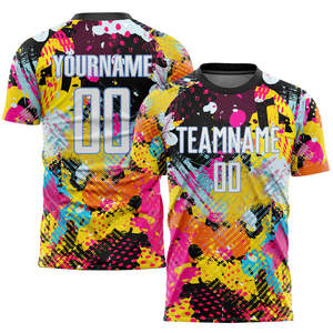 Maillot de football personnalisé en gros, léger, à séchage rapide, respirant, unisexe, pour adulte, avec nom et numéro, 100 % polyester, manches courtes - Product Image 2