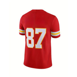 Camiseta de fútbol americano para hombres jóvenes superventas 100% poliéster al por mayor transpirable de talla grande con mangas cortas talla OEM - Product Image 3