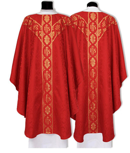 Chasuble catholique chrétienne à bande dorée, vêtement respirant, coton de haute qualité, uni, fabriqué au Pakistan, HN Impex - Product Image 3