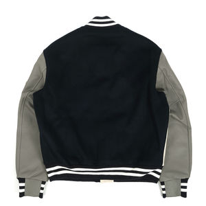 Chaqueta Bomber Universitaria de Satén Negra para Hombre con Cuello Alto, Reversible y Resistente al Viento - Product Image 5