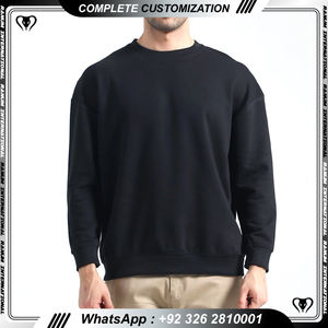 Universidad al por mayor de calidad en blanco de algodón blanco sudadera impresión personalizada logotipo bordado cuello redondo hombres sudadera - Product Image 4