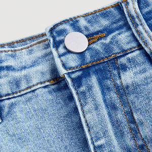 Minifalda Vaquera Plisada Casual con Cintura Imperio para Mujer, Azul Claro, Transpirable y Ecológica, Marca Sapeemo Sports, 2026 - Product Image 4