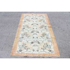 Alfombra de 3.9x7 pies, Alfombra Turca Vintage, Alfombra de Lana Marrón - Product Image 1