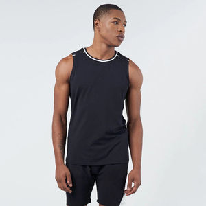 Débardeur de sport en polyester sans manches personnalisé été 2022 pour hommes Respirant et ajusté Débardeur musculaire tricoté Style décontracté - Product Image 1