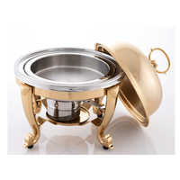 Luxus Mini Food Warmer Hand gefertigte Chafing Dish aus Edelstahl und vergoldet mit Messing beinen für Hotels und Restaurants