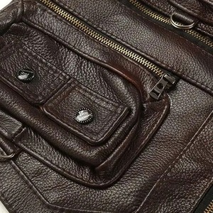 Gilet en cuir pour motard |   Gilet de motard |   Prix de gros d'usine Gilets et gilets sans manches - Product Image 3