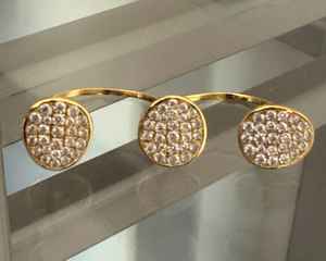 Bague de fiançailles en or massif 14 carats avec diamant de laboratoire taille triple flottant, cadeau pour petite amie, bague de fête de mariage, haute qualité - Product Image 4