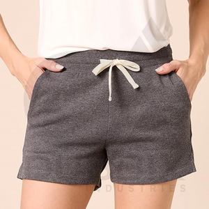 Señoras Plain Fitness Short 100% Algodón Personalizable Logo Sticker Color Patrón Diseño Pantalones cortos de mujer - Product Image 1