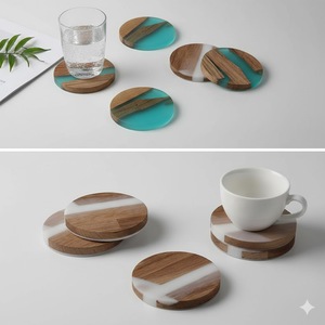 Juego de Posavasos Cuadrados de Nogal de Lujo Hechos a Mano, Resistentes al Calor, Ecológicos, Duraderos, Tamaño Personalizado para una Mesa de Centro Elegante - Product Image 2