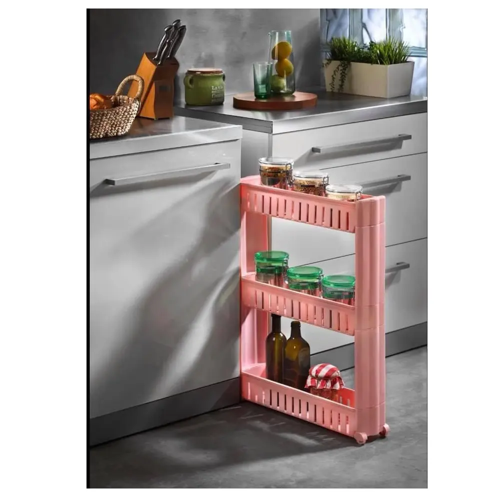 Organizzatore Rack 3 livelli per la casa facile configurazione durevole diversi colori cucina Rack bagno