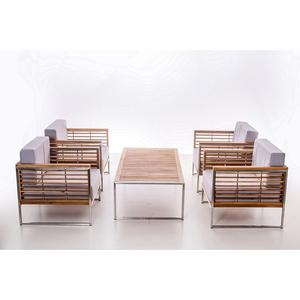 Set Lounge da Giardino ARTEMIS II in Crema, 5 Pezzi con Cuscini Resistenti alle Intemperie, Durevole per Uso Esterno, Giardino, Terrazza, Balcone - Product Image 2