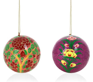 Décorations suspendues pour arbre de Noël Ornements en papier mâché Lot de 12, Taille de la boule: 7.62 cm par AYANS - Product Image 3