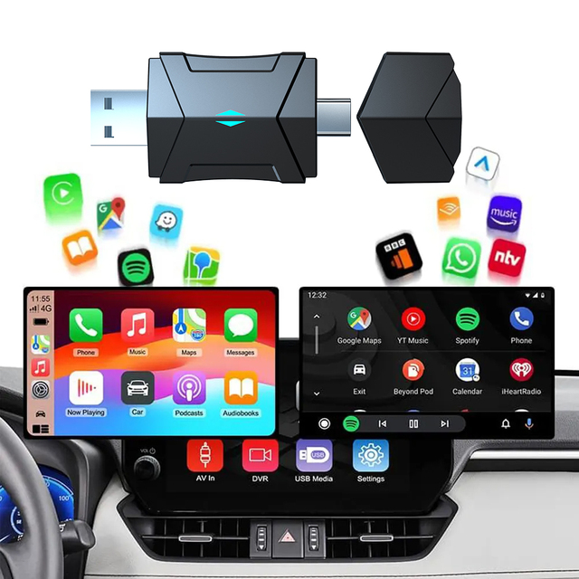 USB Typ-c Wireless Carplay Adapter for Apple Carplay Android Auto Wired to Wireless Conversion