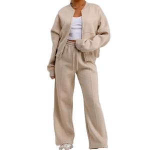 Survêtement femme 100% coton personnalisé décontracté couleur unie Street Wear adulte survêtement grande taille 2026 - Product Image 4