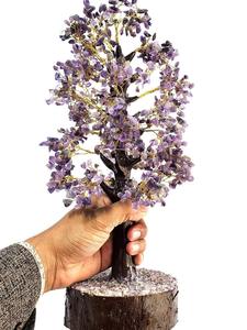 Sculpture d'arbre de l'amour en pierres précieuses faites à la main de qualité supérieure, très vendue, décoration d'intérieur Feng Shui, 1000 copeaux d'améthyste, style fée, mascotte - Product Image 3