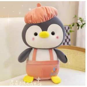 Peluche pingouin avec bonnet rose éclatant, rembourrage en coton PP, taille 31cm-50cm, pour les jeux des enfants de 2 à 4 ans - Product Image 3