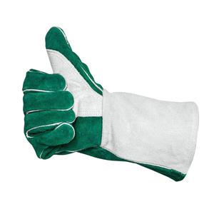 Guantes de soldadura de Palma de pulgar de cuero dividido de piel de vaca de alta resistencia, guantes de construcción resistentes a la abrasión ignífugos - Product Image 2