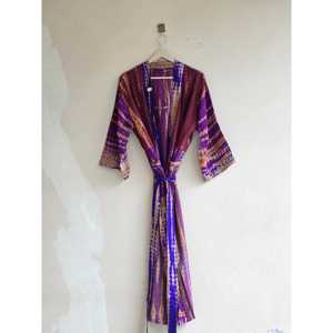Kimono de Seda Tie Dye Estilo Boho, Ligero, Ropa de Playa, Ropa de Dormir, Pareo para Traje de Baño - Product Image 3