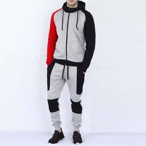 Diseño personalizado 100% algodón ropa deportiva invierno Casual cremallera sudaderas con capucha y pantalones con contraste Color impreso 2 piezas conjunto - Product Image 3