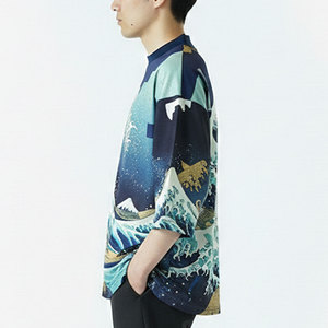 เสื้อยืดโอเวอร์ไซส์ทรงบ็อกซี่สำหรับผู้ชาย ผ้าฝ้ายพรีเมียม พิมพ์ลายได้ตามต้องการ สไตล์ลำลองแนวสตรีทแฟชั่น - Product Image 4