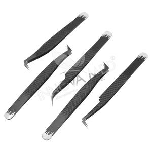 Pinzas para pestañas Logotipo de impresión personalizado Punta de fibra Pinzas para extensión de pestañas 45 75 90 grados Nano Grip Ceja Pinzas puntiagudas para pestañas - Product Image 2