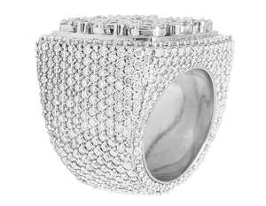 Anillo de campeón de moissanita de lujo para hombres VVS Diamond 925 Sterling Silver Hip Hop Jewelry - Product Image 6