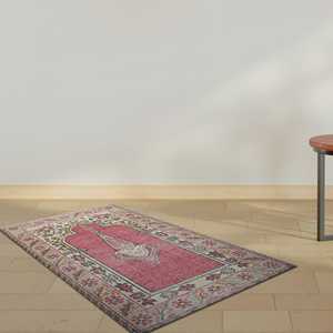 Alfombra Estampada de Diseño Vintage, Alfombra de Oración Islámica Floral Antideslizante, Alfombra Suave No Tejida - Product Image 3