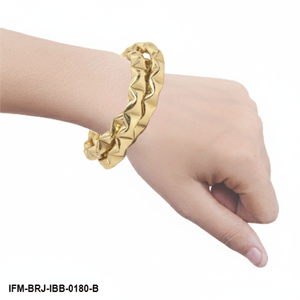 Ensemble de 3 bracelets géométriques en laiton martelé, empilables, dorés, facettés, faits à la main, pour femmes - Product Image 5