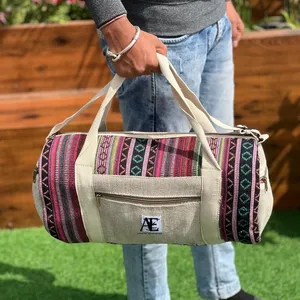 Nieuwe Handgemaakte Hennep Plunjezak Boho Hippie Stijl 'S Nachts Weekender Tassen Hot Sale Ecofriëly Katoenen Materiaal Reisbagage Tassen