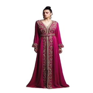 Eid Abaya Dubai ชุดเดรสยาว3ชั้นสำหรับผู้หญิง,ชุดกิโมโนคาฟตันผ้าชีฟองสีพื้นสไตล์ตุรกีเสื้อคลุมมุสลิม - Product Image 1