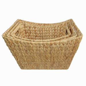 OEM Lot de 3 paniers de rangement en jacinthe d'eau naturelle Organisation de la lessive domestique Utilisation en gros pour une utilisation efficace de l'espace - Product Image 5