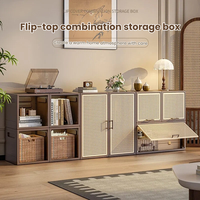 Système de rangement modulaire empilable, armoire de rangement pliable en PP, organisateur de placard pour salon, unité de rangement combinée multi-niveaux