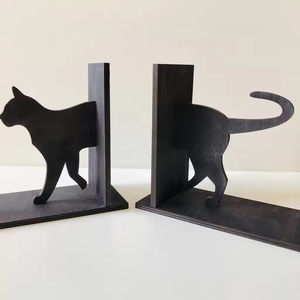 Excellent Quality <b>Book</b> Storage Holder Cat Design Elegant Look Black Color Bookend Use for Bookshelf <b>Decoration</b> - Product Image 1